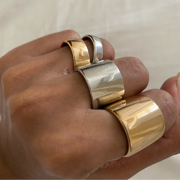 Forever 21 Jewelry - Forever21 Silver and gold ring set of different lengths set of 5.